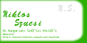 miklos szucsi business card